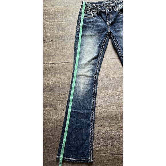 Miss Me Jeans 28x34 Bootcut Western Bling Pocket White Label Med Blue M3039B NWT - Picture 8 of 9